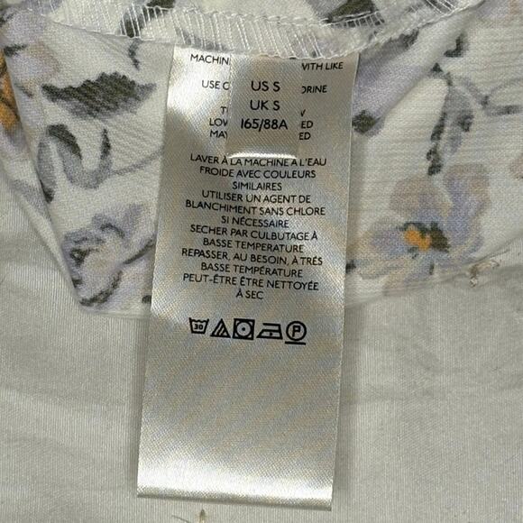 Free People Corduroy Baby Doll Mini Dress Women's S | Cream Floral | EUC - Picture 9 of 15